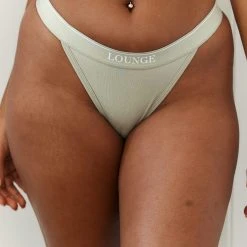 Lounge Underwear String Und Slip Bamboo Minimal Triangle Thong - Olive