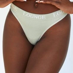 Lounge Underwear Seamless Thong (Set) - Olive