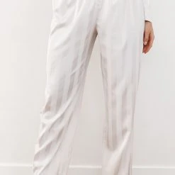 Lounge Underwear Schlaf Striped Satin Pyjama Trousers - Pearl