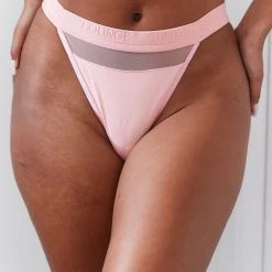 Lounge Underwear Mesh Thong (Set) - Pink BH Ohne Bügel Sets