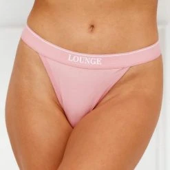 Lounge Underwear Outlet Bamboo Minimal Triangle Thong - Pink