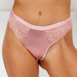 Lounge Underwear Outlet Silk Balcony Thong - Pink