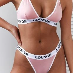 Lounge Underwear BH Ohne Bügel Sets Bamboo Triangle Bra (Set) - Pink