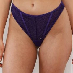 Lounge Underwear Outlet Icon Balcony Thong (Set) - Purple Outlet