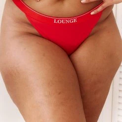 Lounge Underwear Outlet Bamboo Minimal Triangle Thong - Red