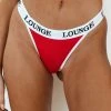 Lounge Underwear Outlet Bamboo Triangle Thong (Set) - Red