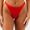 Lounge Underwear Love Heart Mesh Triangle Thong - Red 1 Lounge Underwear Love Heart Mesh Triangle Thong - Red