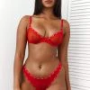 Lounge Underwear Mesh Balcony Bra (Set) - Red Bügel-BH Sets