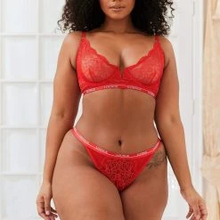 Lounge Underwear Outlet Royal Balcony Bra (Set) - Red