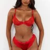 Lounge Underwear Sustainable Silk Balcony Bra (Set) - Red Bügel-BH Sets