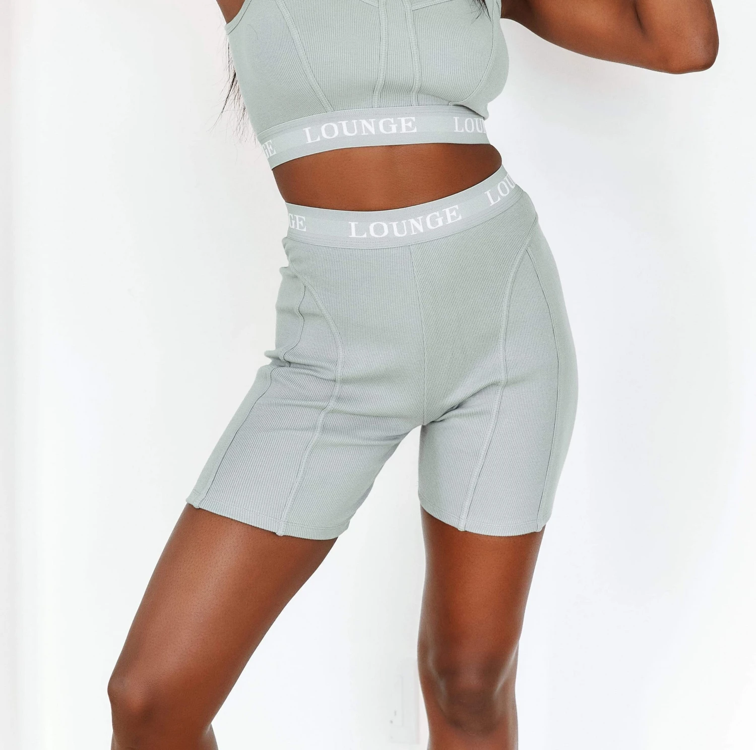 Lounge Underwear Soft Chic Ribbed Shorts - Sage 3 Lounge Underwear Soft Chic Ribbed Shorts - Sage