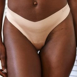Lounge Underwear Seamless Lace Thong - Sand