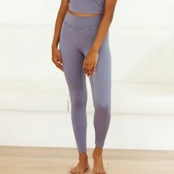 Lounge Underwear Outlet Minimal High Waisted Leggings (Set) - Smoked Blue