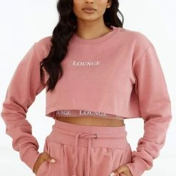 Lounge Underwear Outlet Outlet Two Piece Bralette & Cropped Jumper - Smoked Pink