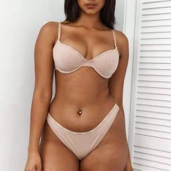 Lounge Underwear So Soft Ribbed T-Shirt Bra (Set) - Taupe Bügel-BH Sets