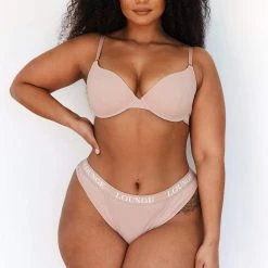 Lounge Underwear Ultra Comfort Ribbed T-Shirt Bra (Set) - Taupe Bügel-BH Sets