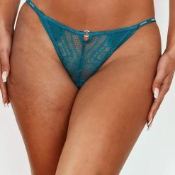 Lounge Underwear Sustainable Charmed Balcony Briefs - Turquoise String Und Slip