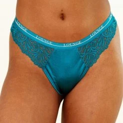 Lounge Underwear Outlet Silk Balcony Thong (Set) - Turquoise
