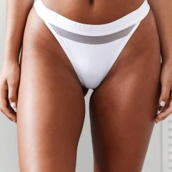 Lounge Underwear Mesh Thong - White