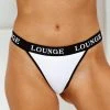 Lounge Underwear Bamboo Triangle Thong - White String Und Slip