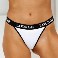 Lounge Underwear BH Ohne Bügel Sets Bamboo Triangle Thong (Set) - White