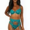 Lounge Underwear Willow Intimates Thong & Suspender Belt (Set) - Turquoise 2 Lounge Underwear Willow Intimates Thong & Suspender Belt (Set) - Turquoise