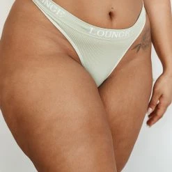 Lounge Underwear String Und Slip Seamless Thong - Olive