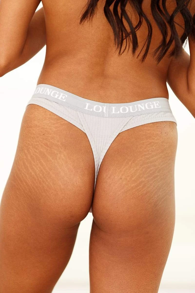 Lounge Underwear String Und Slip Ultra Comfort Ribbed Thong - Grey 7 Lounge Underwear String Und Slip Ultra Comfort Ribbed Thong - Grey