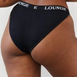 Lounge Underwear String Und Slip Bamboo Triangle Briefs - All Black