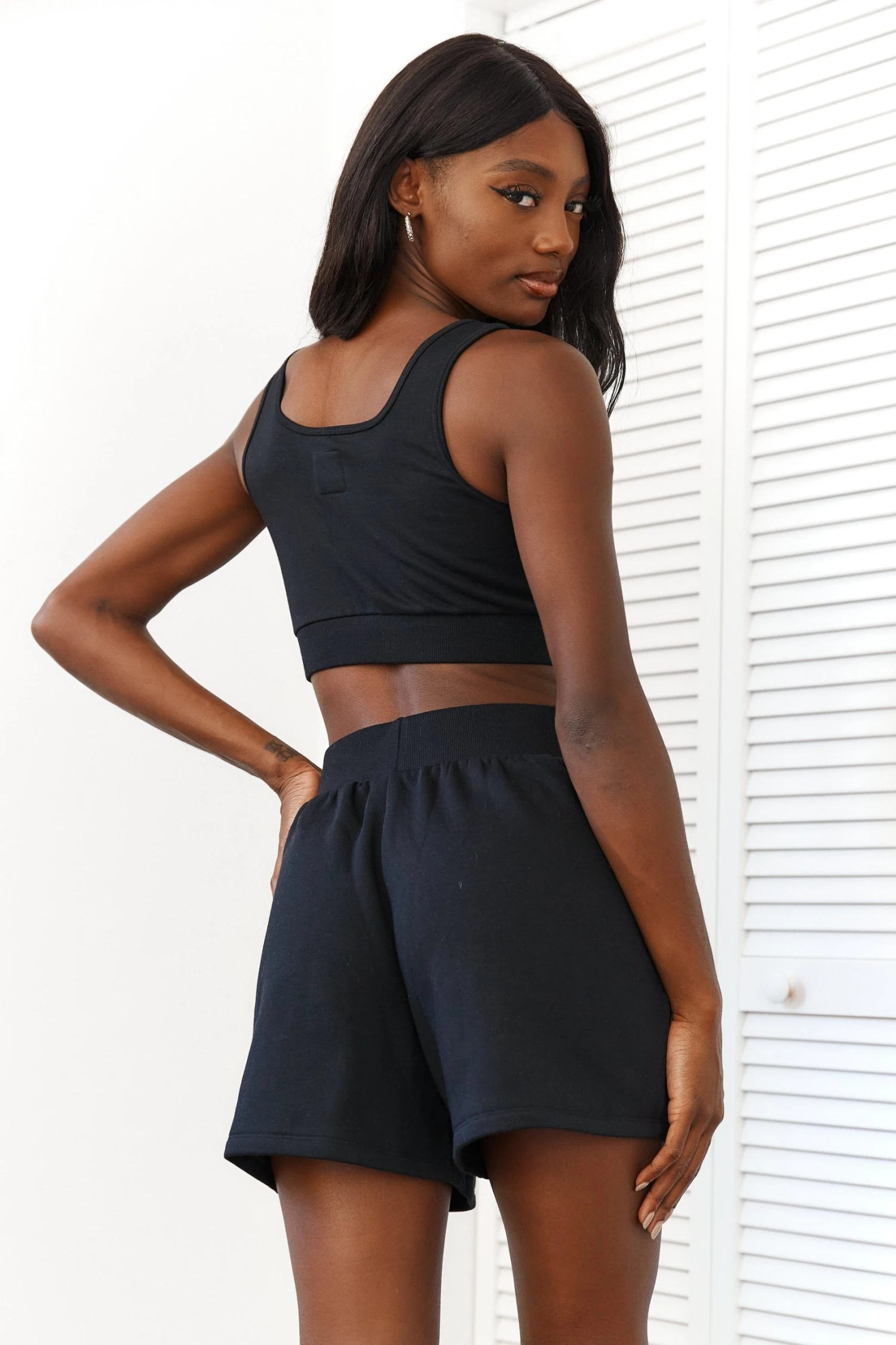 Lounge Underwear Essential Crop Top (Set) - Black 4 Lounge Underwear Essential Crop Top (Set) - Black