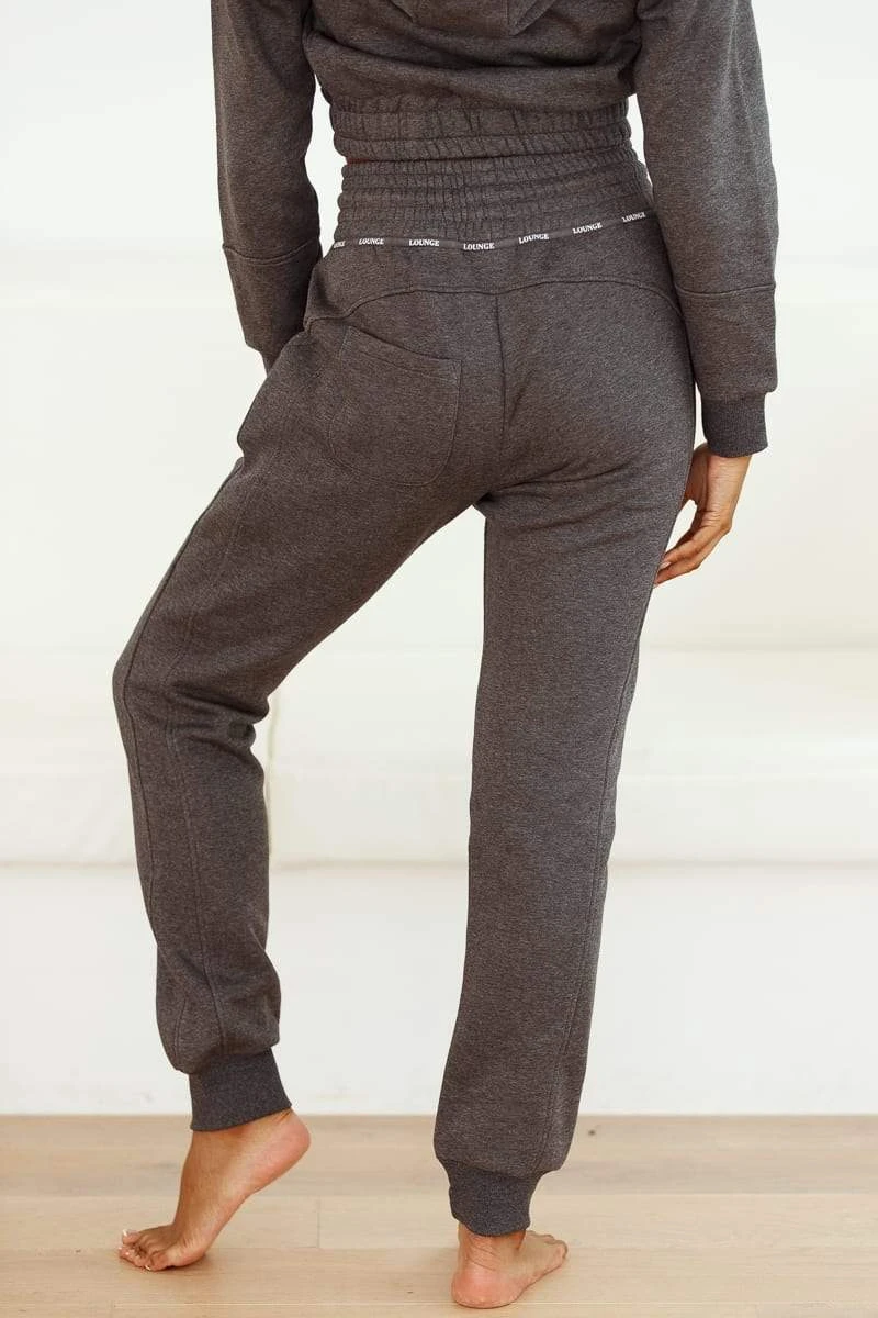 Lounge Underwear Outlet Outlet High Waisted Scrunchie Joggers - Charcoal 5 Lounge Underwear Outlet Outlet High Waisted Scrunchie Joggers - Charcoal