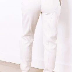 Lounge Underwear Jogger Und Hose Basic Fitted Joggers - Cream