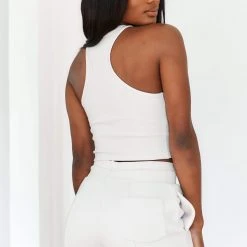 Lounge Underwear Comfy Cosy Racerback Top - Cream