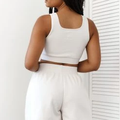 Lounge Underwear Shorts Essential Crop Top (Set) - Cream