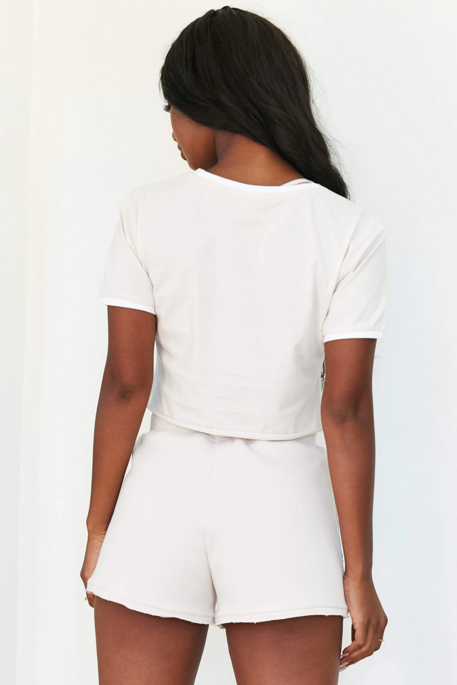 Lounge Underwear Tops Und Hoodys Cropped T-Shirt - Cream 4 Lounge Underwear Tops Und Hoodys Cropped T-Shirt - Cream