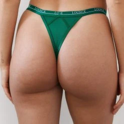Lounge Underwear String Und Slip Blossom Balcony Thong - Emerald