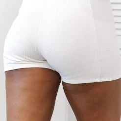 Lounge Underwear Essential Ribbed Shorts - Cream