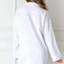 Lounge Underwear Pinstripe Oversized Pyjama Shirt (Set) - Frost Schlaf