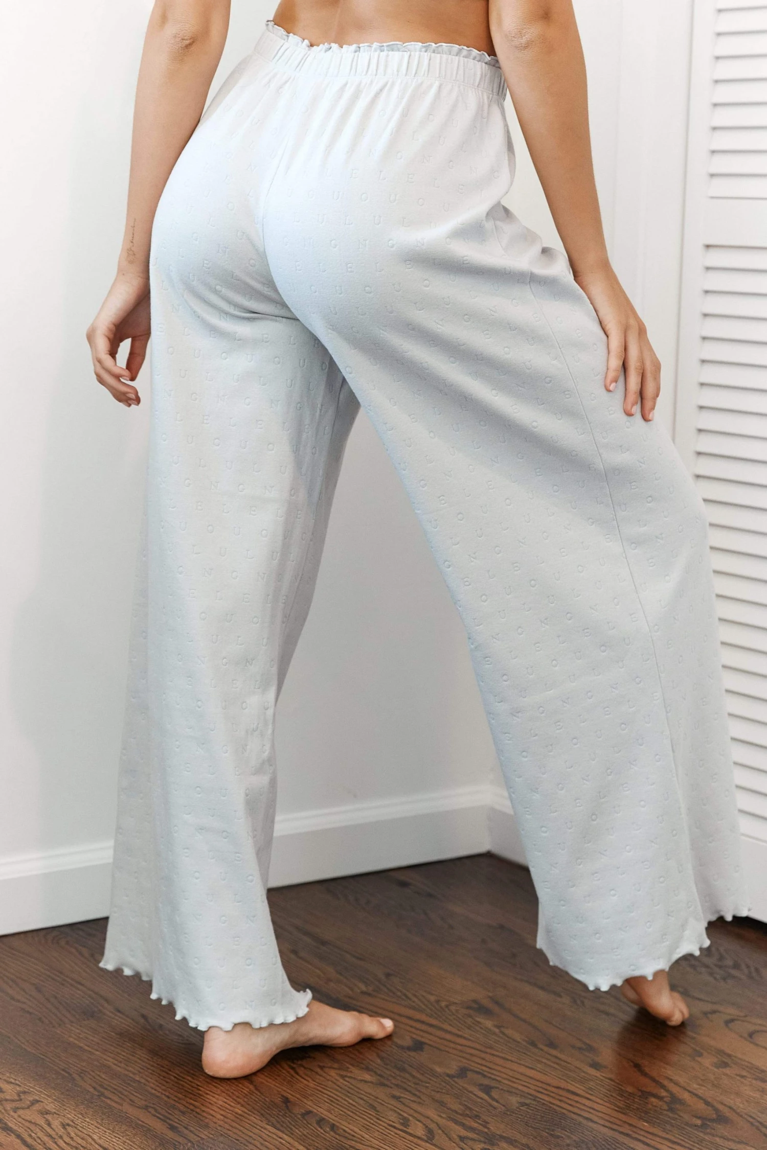 Lounge Underwear Schlaf Ruffle Pyjama Trousers - Frost 8 Lounge Underwear Schlaf Ruffle Pyjama Trousers - Frost