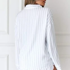 Lounge Underwear Schlaf Pinstripe Pyjama Shirt (Set) - Frost 10 Lounge Underwear Schlaf Pinstripe Pyjama Shirt (Set) - Frost