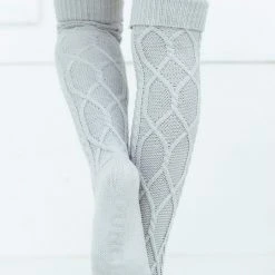 Lounge Underwear Knee-High Cosy Knitted Socks - Grey Schlaf