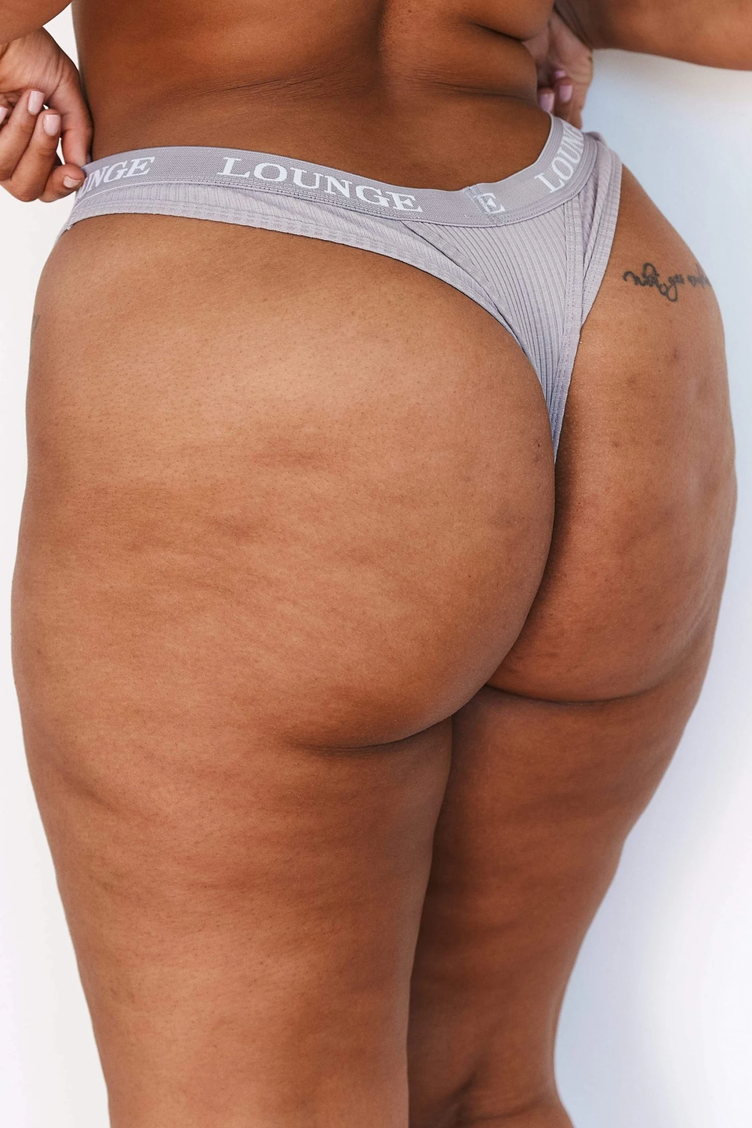 Lounge Underwear String Und Slip Ultra Comfort Ribbed Thong - Grey 4 Lounge Underwear String Und Slip Ultra Comfort Ribbed Thong - Grey