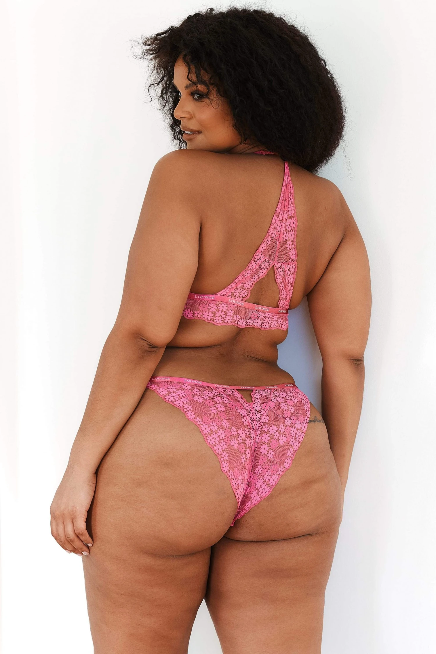 Lounge Underwear Lace Triangle Bra (Set) - Hot Pink 22 Lounge Underwear Lace Triangle Bra (Set) - Hot Pink