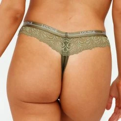 Lounge Underwear Outlet Silk Balcony Thong - Khaki