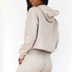 Lounge Underwear Tops Und Hoodys Cropped Hoodie - Mink 8 Lounge Underwear Tops Und Hoodys Cropped Hoodie - Mink