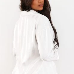 Lounge Underwear Striped Satin Pyjama Shirt - Pearl 16 Lounge Underwear Striped Satin Pyjama Shirt - Pearl