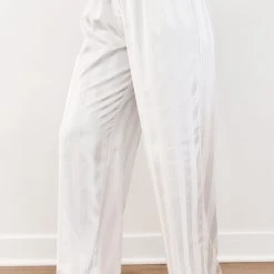 Lounge Underwear Schlaf Striped Satin Pyjama Trousers - Pearl 17 Lounge Underwear Schlaf Striped Satin Pyjama Trousers - Pearl