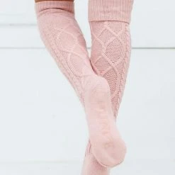 Lounge Underwear Outlet Outlet Knee-High Cosy Knitted Socks - Pink