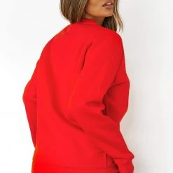 Lounge Underwear Outlet Crew Neck Jumper - Red