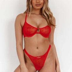 Lounge Underwear Grace Balcony Bra (Set) - Red Bügel-BH Sets